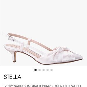 Nina Ivory Satin Slingback Heels